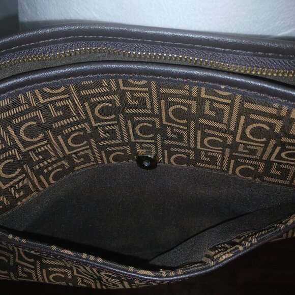 LIZ CLAIBORNE, CROSSBODY HANDBAG, VINTAGE,  BROWN AND BLACK DESIGN - Picture 5 of 7